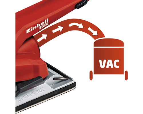 Ilustrație a aspirării prafului pe un șlefuitor Einhell