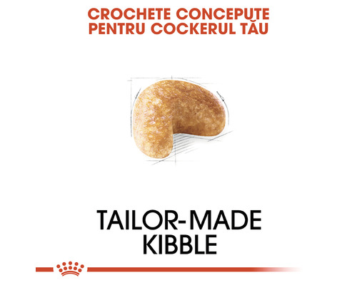 O singură bucată de mâncare pentru câini Cocker Spaniel