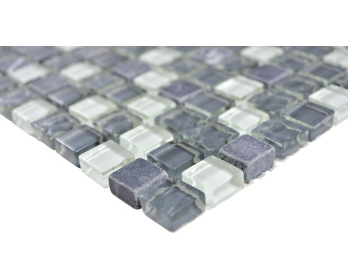 Placă mozaic din sticlă și piatră