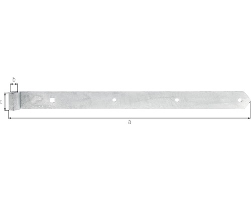 Balamală dreaptă din metal cu găuri