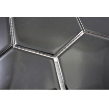 Mozaic piscină ceramic HX 110 negru lucios 25,6x29,55 cm