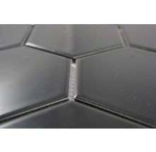 Mozaic piscină ceramic HX 110 negru lucios 25,6x29,55 cm