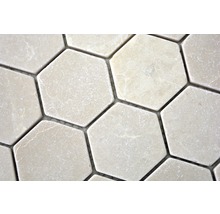 Plăci de marmură hexagonale, prim-plan