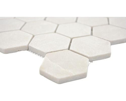 Placă de mozaic hexagonală din piatră pe plasă