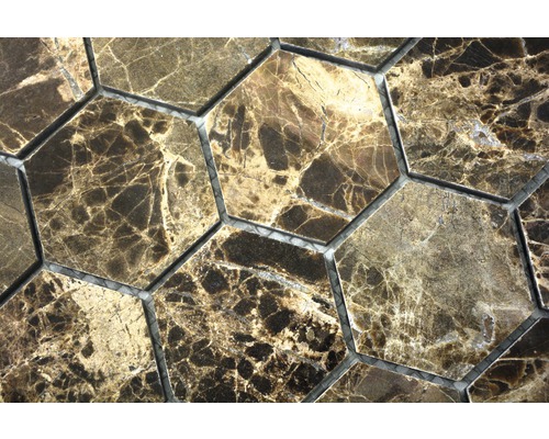 Placă mozaic hexagonală cu aspect de marmură