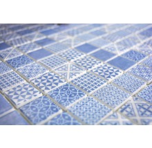 Mozaic piscină sticlă Patch 40 mix albastru 31,5x31,5 cm