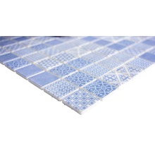 Mozaic piscină sticlă Patch 40 mix albastru 31,5x31,5 cm