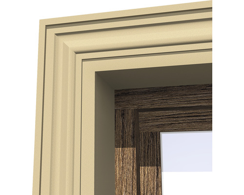 Imagine detaliată a unui toc de fereastră cu o șină de profil