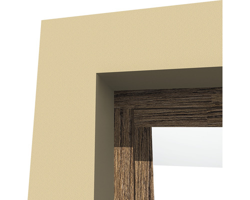 Imagine detaliată cu un toc de ușă cu aspect de lemn