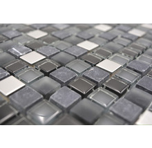 Mozaic sticlă XCM M760 negru 30x30 cm