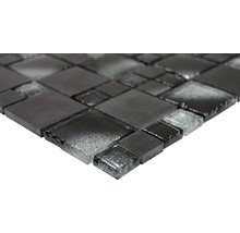 Mozaic sticlă XCM MC709 negru 30x30 cm