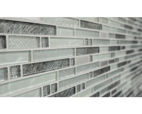 Placă de mozaic cu efect de sticlă și metal