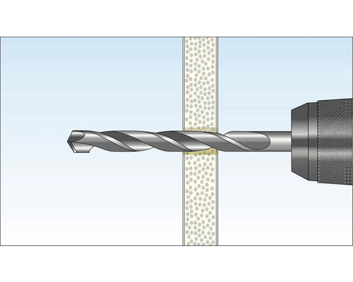 Burghiu găurind un material