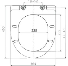 Desen tehnic al unui capac de toaletă cu dimensiuni