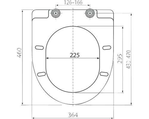 Desen tehnic al unui capac de toaletă cu dimensiuni