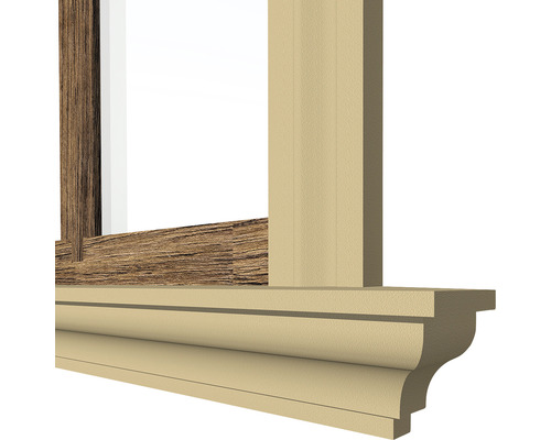 Vizualizare detaliată a unui cadru de fereastră din lemn și plastic