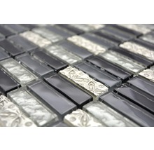 Mozaic sticlă XCM SM108 gri-negru 29,8x30,4 cm