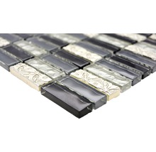 Mozaic sticlă XCM SM108 gri-negru 29,8x30,4 cm