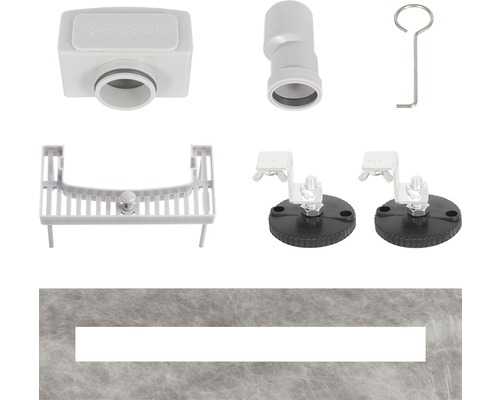 Set garnitură de scurgere cu sifon, colțar, instrument, sită și material de fixare