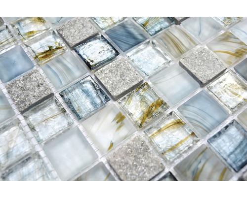 Placă de mozaic din sticlă și piatră naturală