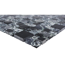Mozaic sticlă-piatră naturală XIC K1428 negru 30,5x30,5 cm