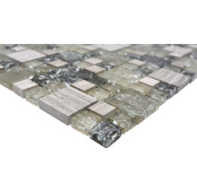 Mozaic sticlă-piatră naturală XIC K1452 gri-verde 30,5x30,5 cm