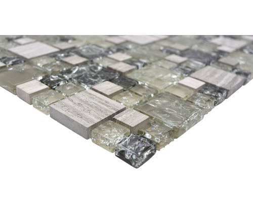 Placă de mozaic din sticlă și piatră naturală