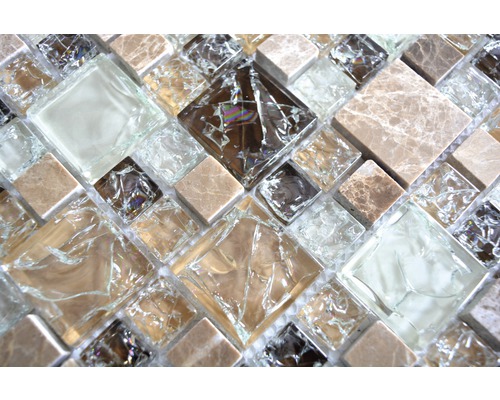 Placă de mozaic din sticlă și piatră naturală