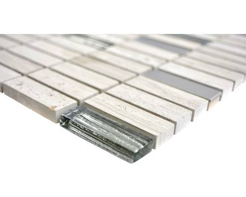 Placă de mozaic din travertin și sticlă