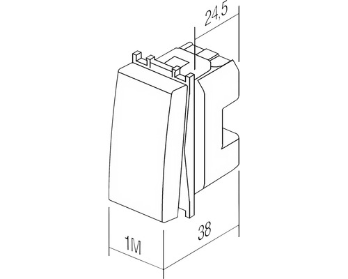 Basculă de comutare cu dimensiunile de 24,5 x 38 milimetri
