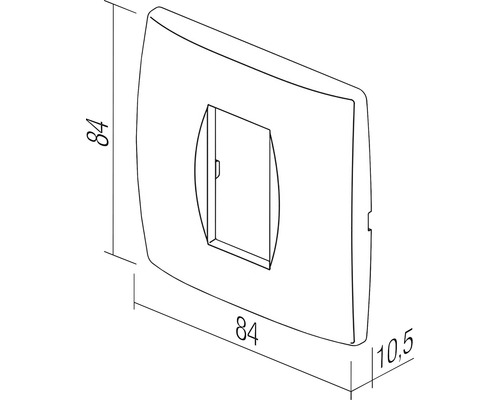 Ramă comutator cu dimensiunile 84 x 84 x 10,5 milimetri