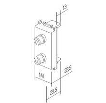 Desen cu o priză audio încastrată cu dimensiuni