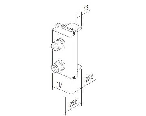 Desen cu o priză audio încastrată cu dimensiuni