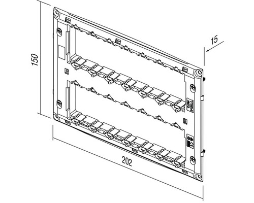 Desen al unui dulap de contor cu dimensiunile 150 x 202 x 15 mm