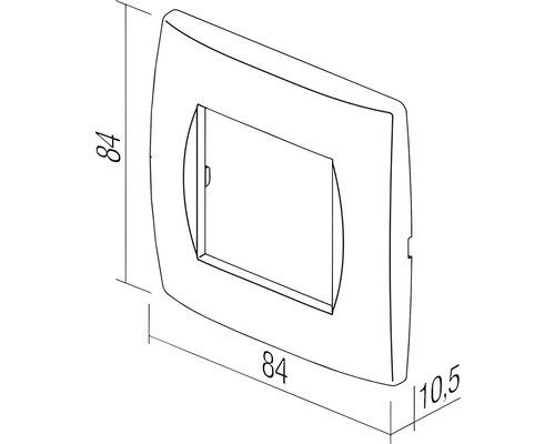 Capac pentru întrerupător cu dimensiunile 84 x 84 x 10,5 milimetri