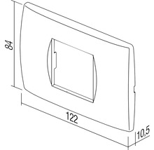Capac de comutator cu dimensiunile 84 x 122 x 10,5 milimetri