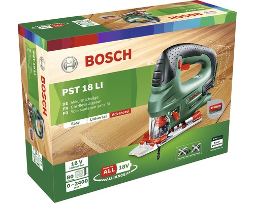 Fierăstrău vertical cu acumulator Bosch PST 18 LI în cutie