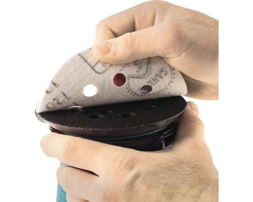 Discul abraziv este montat pe un șlefuitor vibrator