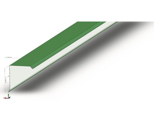 Profil de margine de acoperiș din metal cu dimensiunile 120 pe 137 milimetri