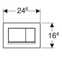 Dimensiunile panoului de control pentru spălarea toaletei: 246 mm lățime și 164 mm înălțime