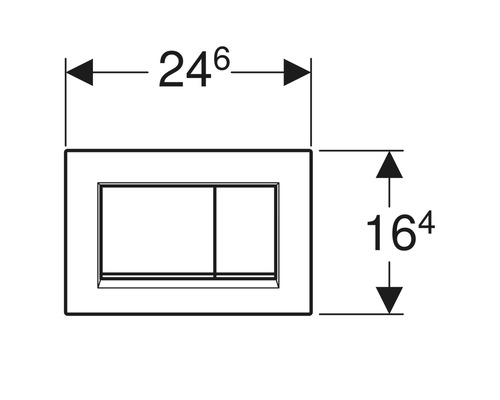 Dimensiunile panoului de control pentru spălarea toaletei: 246 mm lățime și 164 mm înălțime