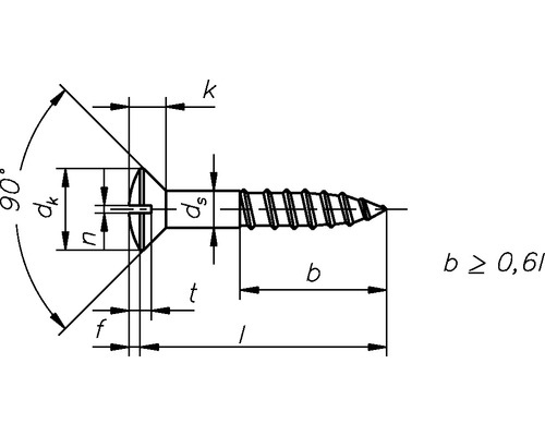 Desen tehnic al unui șurub cu dimensionare