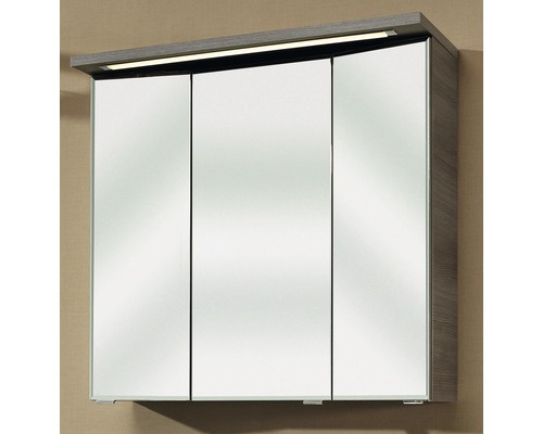 Dulap cu oglindă cu trei uși și iluminare integrată