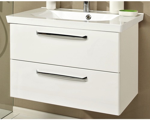 Dulap de bază pentru lavoar cu două sertare și lavoar aplicat