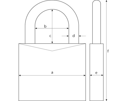 Imagine a unui lacăt cu dimensiuni indicate