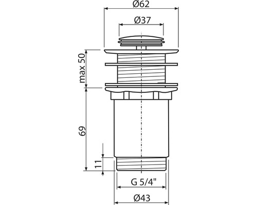 Desen tehnic al unei supape de scurgere cu dimensiuni