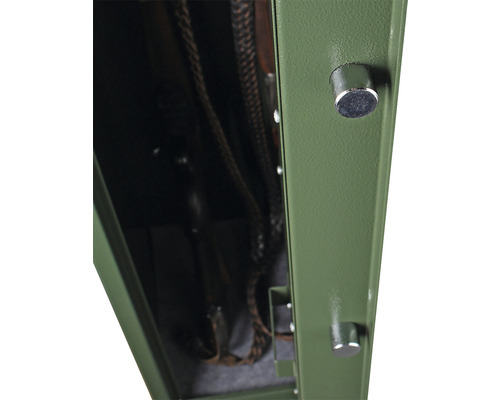 Vizualizare detaliată a unui dulap de arme cu ușa deschisă