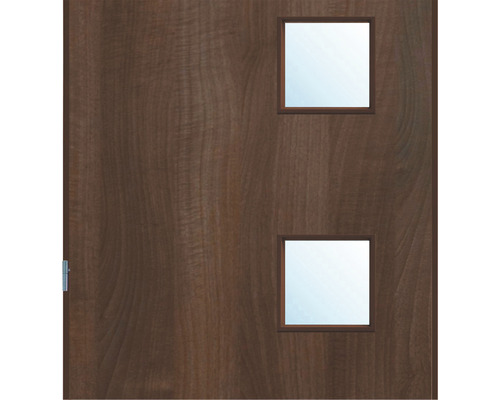 Ușă din lemn cu două ferestre pătrate