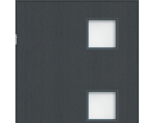Ușă gri cu două ferestre pătrate