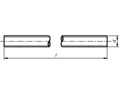 Desen tehnic al unei țevi cu indicarea lungimii